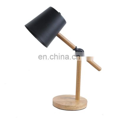 Modern Decorative Iron+Wood Study Room Table Lamp Desk Light With Colorful Lampshade