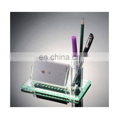 acrylic business card display holder with pen stand