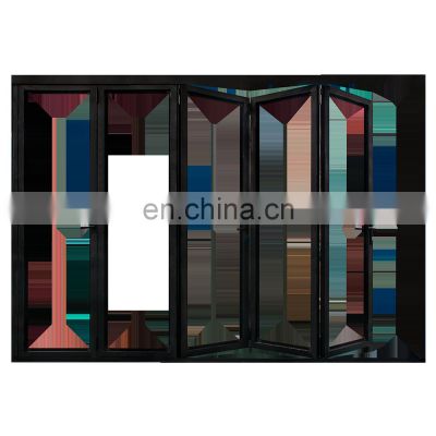 aluminum bifold design doors patio exterior waterproof folding glass doors for bathrooms