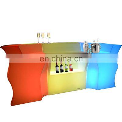 rechargeable plastic led glowing cocktail table nightclub furniture waterproof modern LED portable bar counter for sale