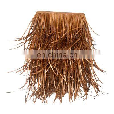 Factory wholesale rolled palm straw reed beach umbrella gazebos plastic materials artificial synthetic thatch  roofing