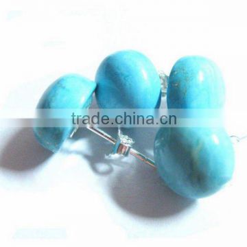 Hor seller silver earring blue turquoise with 925 silver earring