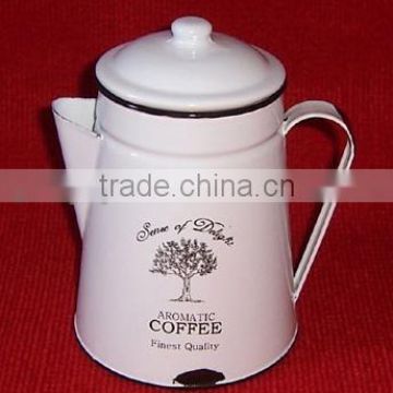 2003 enamel antique coffee pot with lid