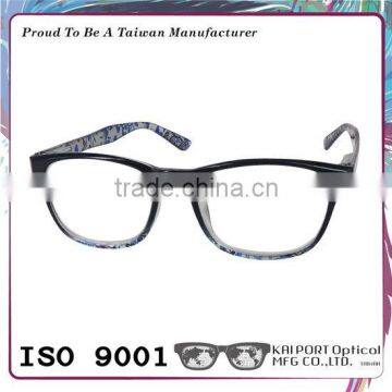 Multicolored heat transfer foil pattern plastic reading optical glasses