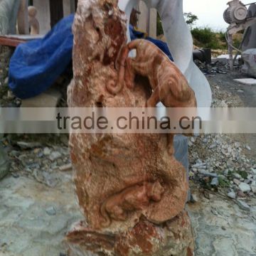 Tiger statue marble stone hand carved sculpture for home garden hotel restaurant