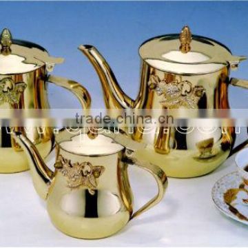 stainless steel tea pot 18/32/48 OZ/cheap price tea pots/Drum Shape Teapot