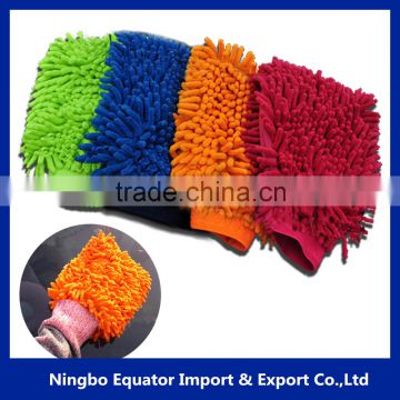 double Side chenille coral Car Wash Cleaning mitt microfibre glove