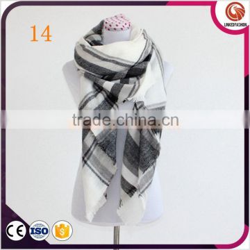 thick plaid scarf ,winter wholesale 18 colors women fashion tartan scarf thick plaid scarf