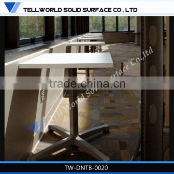 Glossy top beige dining table and chair round border dinging table