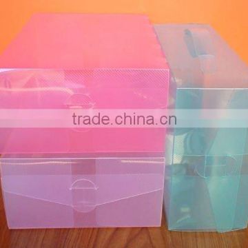 color plastic clear shoe box with handle