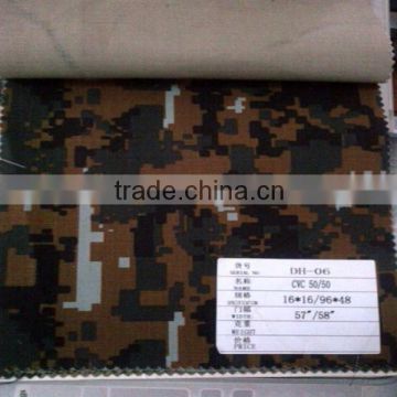 CVC orange camouflage fabric wholesale