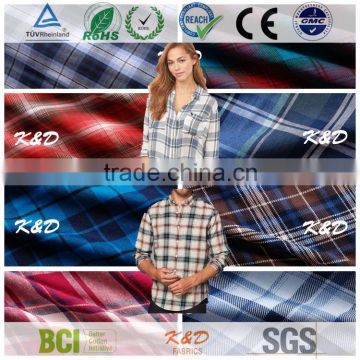 woven yarn dyed polyester cotton cvc tc twill fabrics for shirts dress cloth