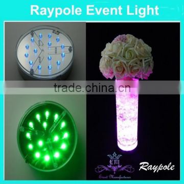 Hot new products for 2015 10CM 4 INCH Round Single Color wireless acrylic decorative light base for table centerpieces