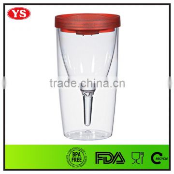 10 oz double layer plastic red wine cup