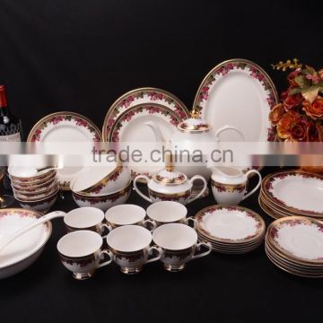 Bone china cup and saucer set in Japanese style