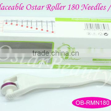 Zgts Derma Roller Newest 180 Needles Replaceable Skin 0.5mm Roller Derma Rolling System OB-RMN180 Microneedling Dermaroller