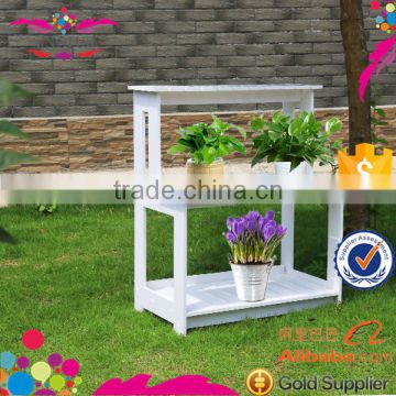 Eco-friendly Waterproof outdoor wooden flower shelf