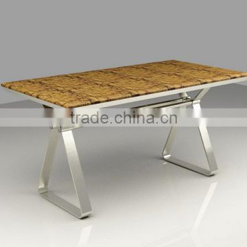 Modern Fashion Design Stainless Steel For Home Wood Study Desk