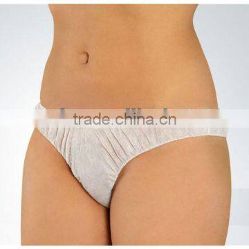 High quality non-woven pp fabric lady's panties, spa disposable woman's shorts underwear