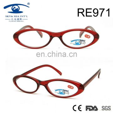 2017hot sale red good designer oval frame PC reading glasses