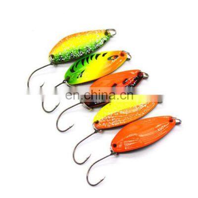 New Product 3.2cm4.5g metal trout spoon paillette sequin fishing lure bait with single hook