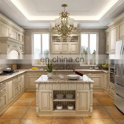 Nordic Style Solid Wood Kitchen Cabinets Set Oak White Shaker Kitchen Cabinet Designs