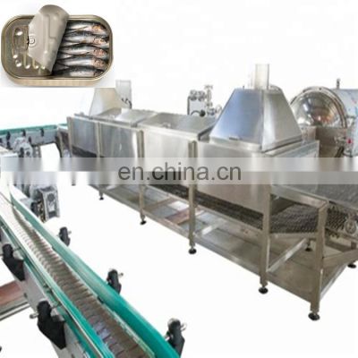 commercial canned sardine in tomato sauce processing line