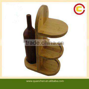 Single bamboo wine holder&wine glass holder