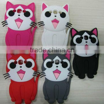 3D Cartoon Soft Silicone Cheese cat Case Cover Back Skin for Samsung GALAXY SIII i9300