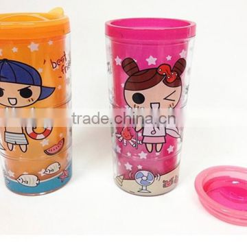full printing logo double wall water cup/cups