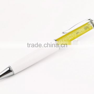 liquid chalk pen in liquid ink roller pen with peral white color holder