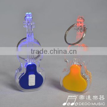 Mini Volin Guitar Ukelele shape led flashlight keychain / cute bottle opener keychain