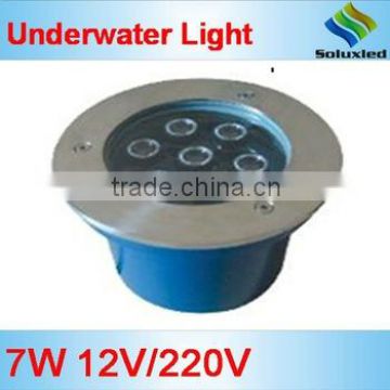 china manufacturer soluxled aluminium underwater light 7W 12V/220V IP68