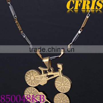 Men's novelty bicycle stainless steel necklace