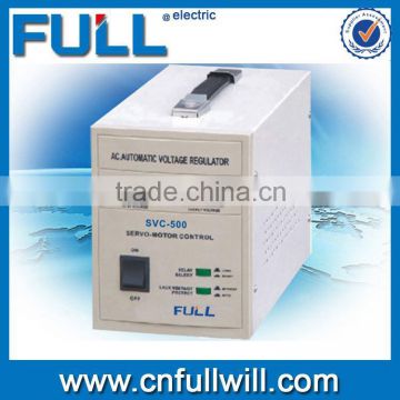 Hot sale SVC 500VA single phase motor type automatic universal voltage stabilizer for wind generator