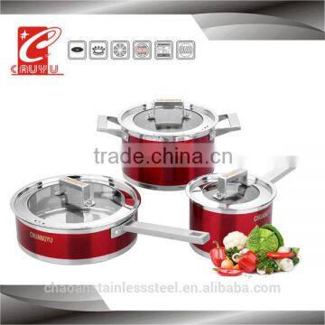 6 pcs stainless steel cookware set with square shanks new products 2013