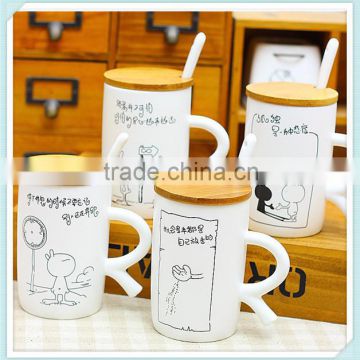 ceramic R handle mug with R handle for student