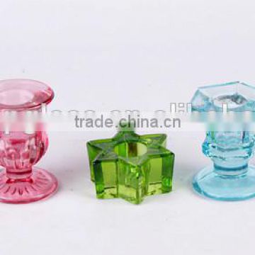 colorful tall glass oil lamp