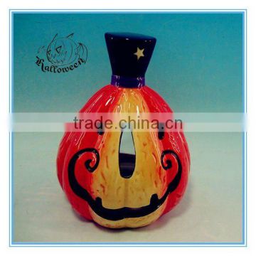 Pumpkin shape halloween ceramic candle holder GH-sd4