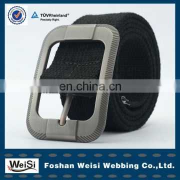 Metal Pin Buckle Belt Black 100% Nylon Mens Canvas Belts