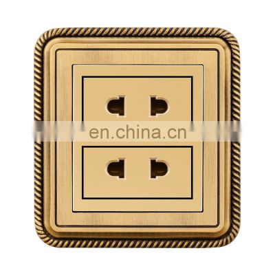 AU Standard Pop Socket Double 2 pin The Wall Socket Copper Wire Drawing Panel 86*86mm Sockets and Switches Electrical 16A
