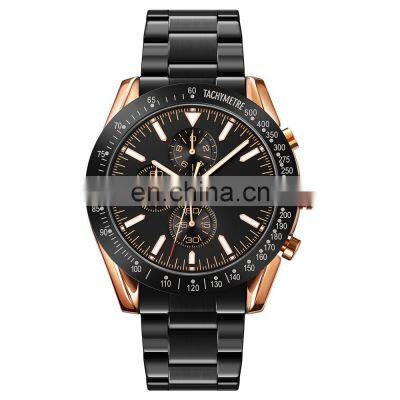 Luxury Skmei 9253 Men Fashion Stainless Steel Watches Stopwatch Chronograph Waterproof Wrist Watch Men