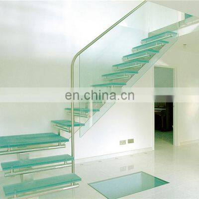 High quality indoor safety tempered glass staircase design