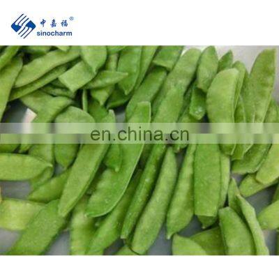 Sinocharm New Season Sweet Crisp Organic Frozen Snow Peas Non Worm IQF Whole Peapod