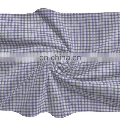 Hot Selling Small Check Design Polyester Rayon Yarn Dyed Fabric For Tops