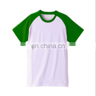 Custom Raglan white green T-shirt high quality T shirts for men
