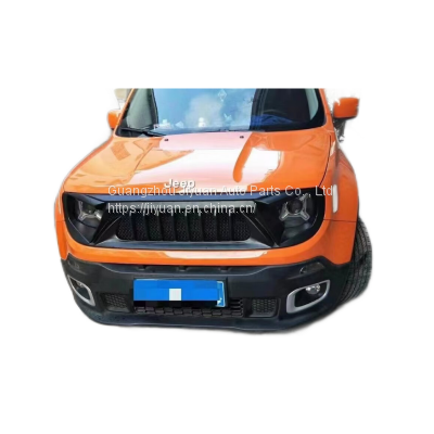 Matt black Angry Bird Style Grill For Jeep Renegade 2015-2018-2020 Upgrade Air Intake Styling ABS Grille Front Bumper Protector