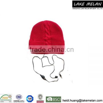 Best Seller Acrylic Knitted Beanie Hat With Earphone