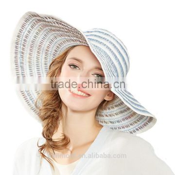 Fashion stripped handmade wholesale sun summer straw caps