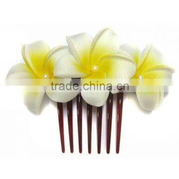 Frangipani EVA foam flower hair comb, Frangipani hair comb JYF00807